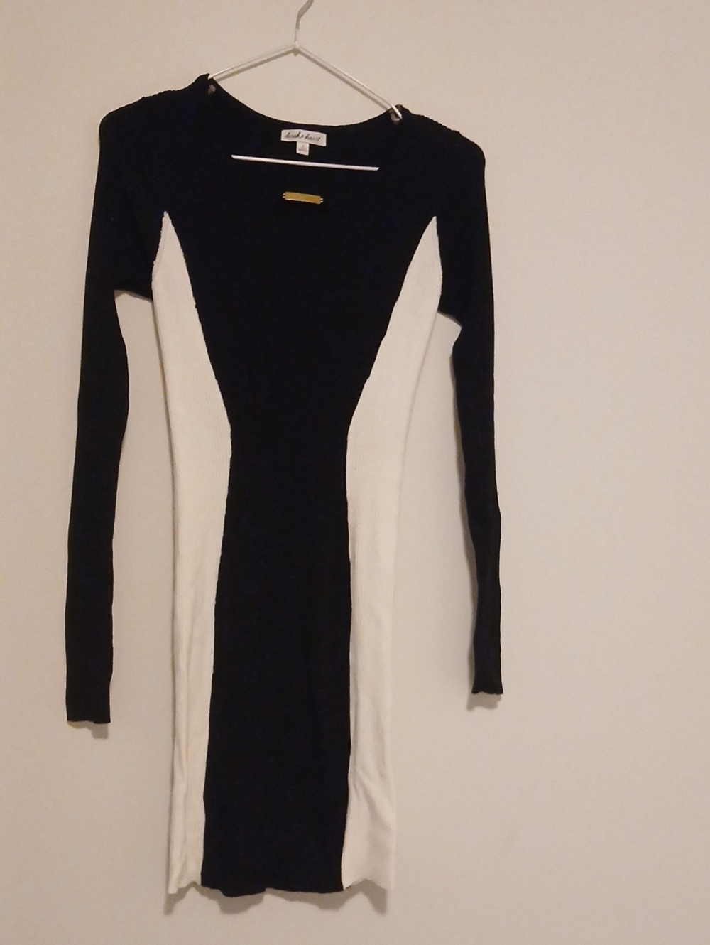 Black & White Long Sleeve Bodycon Dress